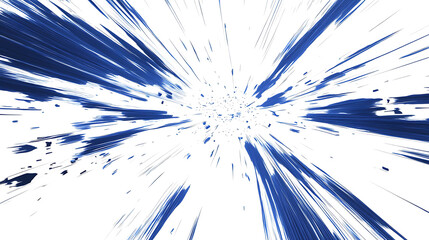 Leinwandbilder - Abstract blue lines speed across a white background presentation design, featuring a simple flat illustration in a minimalist style, with a large copy space