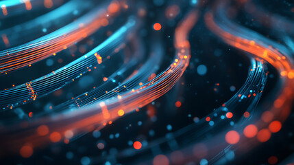 Aufkleber - Close, up of network cables with a fiber optical background, highlighting the critical infrastructure of data centers