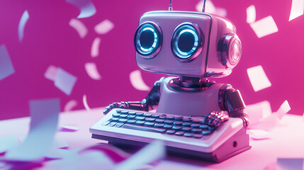 Fototapete - ai copywriting bot using chatgpt for content creation artificial intelligence concept 3d illustration