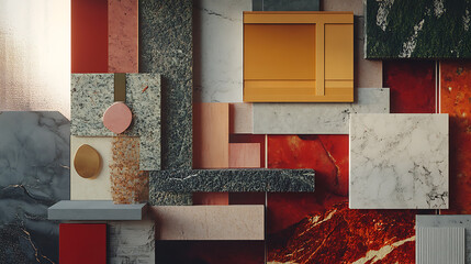 Poster - A mood board featuring samples of interior materials, aiding in design visualization