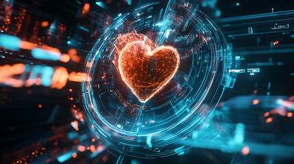 Poster - futuristic medical research or heart cardiology health care wide banner