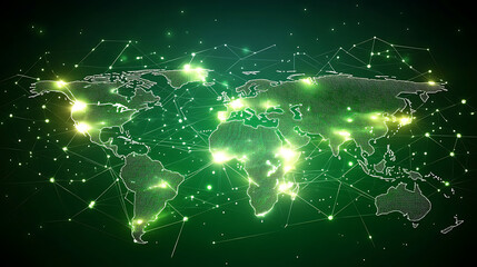 Poster - global business network connections corporate networking concept illustration digital art
