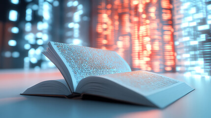 Aufkleber - Modern digital book for learning in digital futuristic style
