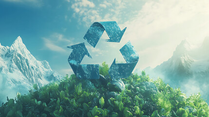 Poster - Circular economy and green environmentally sustainable practices, highlighting innovative recycling methods, renewable energy sources, and eco, friendly product designs for a sustainable future