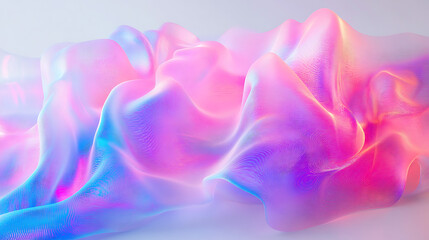 Aufkleber - holographic gradient neon wave shape on white background