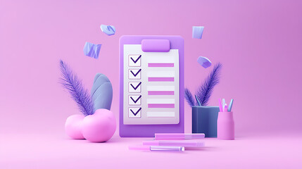 Leinwandbilder - online checklist survey customer experience questionnaire website user feedback form checkmarks and data collection concept illustration