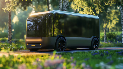 Aufkleber - Green logistics and sustainable transportation industry utilizing electric vehicles and eco, friendly electric vans for efficient and environmentally conscious delivery solutions