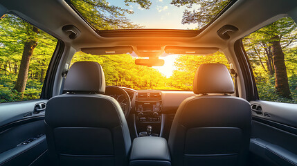 Aufkleber - Panoramic sunroof in a modern passenger car