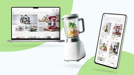 Wall Mural - Shopping and sales website for cooking utensils. Desktop and mobile responsive design.
