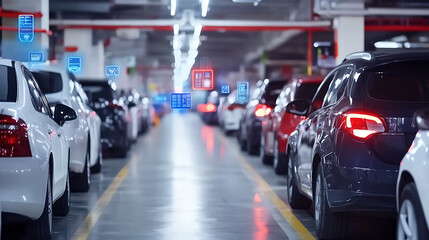 Poster - smart lpr camera parking system solutions are visualized, showing automated number plate recognition