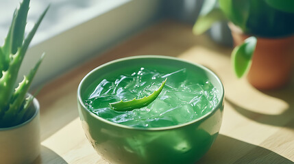Poster - Soothing Aloe vera care green, Water gel
