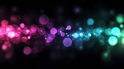 Poster - a black background with light pink, purple, blue and green lights