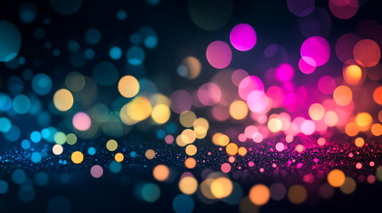 Aufkleber - a black background with light pink, purple, blue and green lights