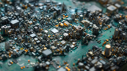 Poster - ecommerce world map of the electronic and computer world