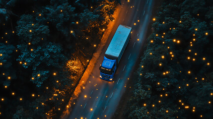 Poster - gps blue trucks tracking on a tiawan map with different locations