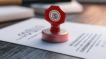 Aufkleber - iso 9001 certified stamp on document quality management system certification concept illustration