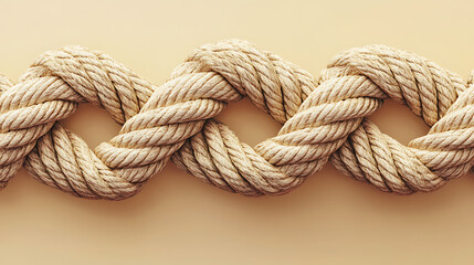 Poster - diverse ropes interconnected symbolizing collective effort integration and unity in teamwork business concept illustration