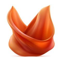 Aufkleber - A vibrant orange abstract design resembling flowing fabric in a graceful shape and dynamic form