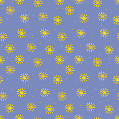 Wall Mural - sun seamless pattern. summer background design. vector