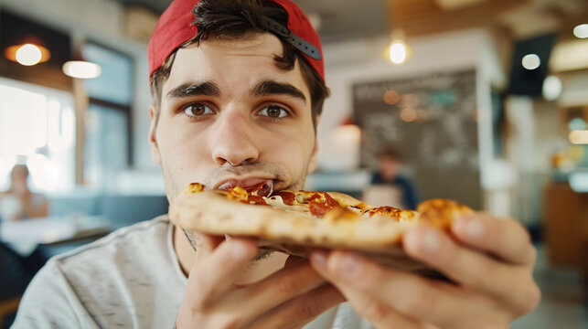 Man Eating Pizza