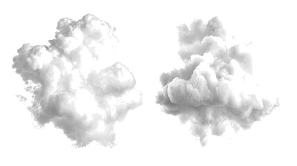 Poster - White Clouds Collection Set Showcasing Various Fluffy Formations Generative AI