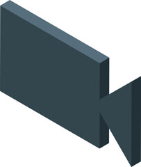 Poster - Simple isometric video camera icon representing recording functionality