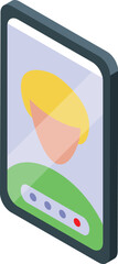 Poster - video call interface on smartphone screen displaying contact photo and recording button, ideal for i