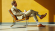 © Anastasiya Marchenko - Side view of man sitting on retro chair