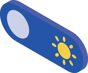 Poster - Toggle switch in blue and yellow colors showing sun icon representing day mode setting