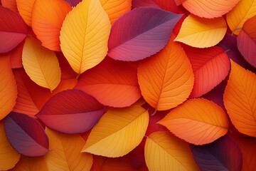 Wall Mural - Vibrant abstract autumn leaves in warm colors