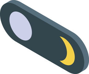 Poster - Toggle switch changing from day to night mode, with sun and moon icons, symbolizing transition between light and darkness