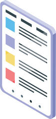 Poster - Modern tablet displaying checklist with colorful markers, enhancing productivity and organization in isometric perspective
