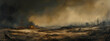 © imran - A burnt landscape with wisps of smoke billowing, underscoring the results of environmental ruin.