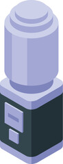 Poster - Isometric office water cooler dispenser refreshing employees during break time