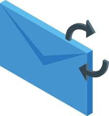 Poster - Rotating email envelope representing sending or receiving email, isometric icon