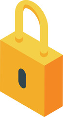 Poster - Closed yellow padlock representing data protection, security, and privacy in digital world
