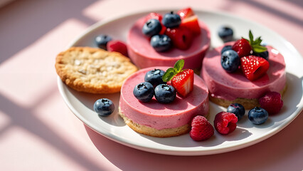 Wall Mural - cheesecake with strawberries