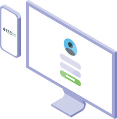 Poster - two factor authentication process using a smartphone and computer, enhancing online security and pro