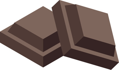 Poster - Chocolate chunks represent indulgence and deliciousness, perfect for projects related to confectionery, desserts, or sweet treats