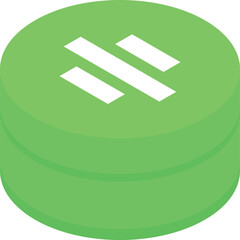 Poster - Green cylinder database representing big data storage and cloud computing, symbolizing information technology and data management