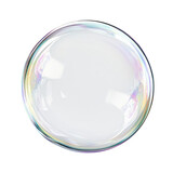 Soap bubble sphere with rainbow reflection isolated on Transparency Background iridescent colorful ball with realistic light and shadow clean transparent soapy orb abstract minimal purity and