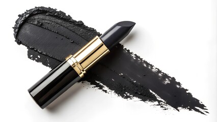 black lipstick on white background