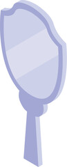 Poster - Shield shaped hand mirror reflecting light, creating a sense of elegance and style in isometric view