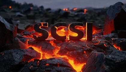 Poster - SCSI Logo Erupts from Molten Lava Imagery
