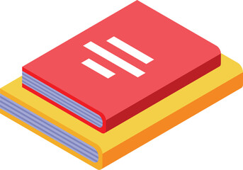 Poster - Two colorful books are laying on top of each other, creating a small stack of books, ready for reading and learning