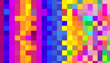 Poster - A mosaic of colorful pixels that form abstract shapes and patterns.