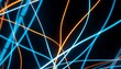 © TheseusStock - Thin, bright threads of neon light stretch and intertwine, resembling digital fiber optic cables.