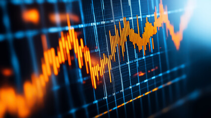 Poster - A vibrant representation of stock market trends showcases fluctuating data in a captivating digital format