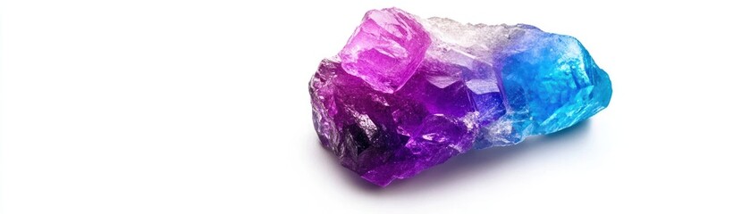 Aufkleber - A Close-Up of a Blue and Purple Crystal on a White Background