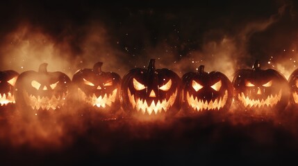 Halloween holiday carved pumpkin closeup view